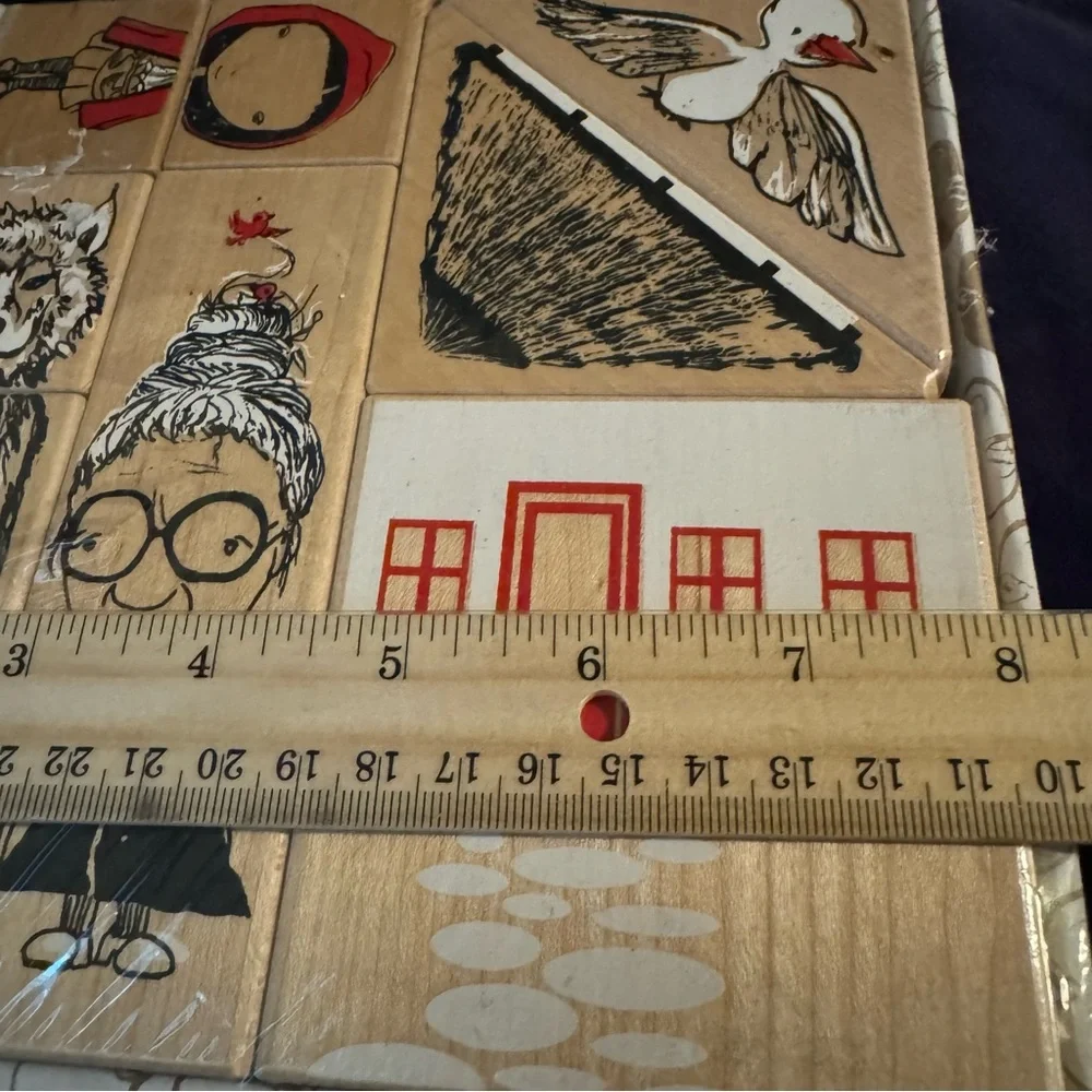 Fidoodle Wood Blocks Fairytale Mashup Little Red Riding Hood Peter Wolf NWOT